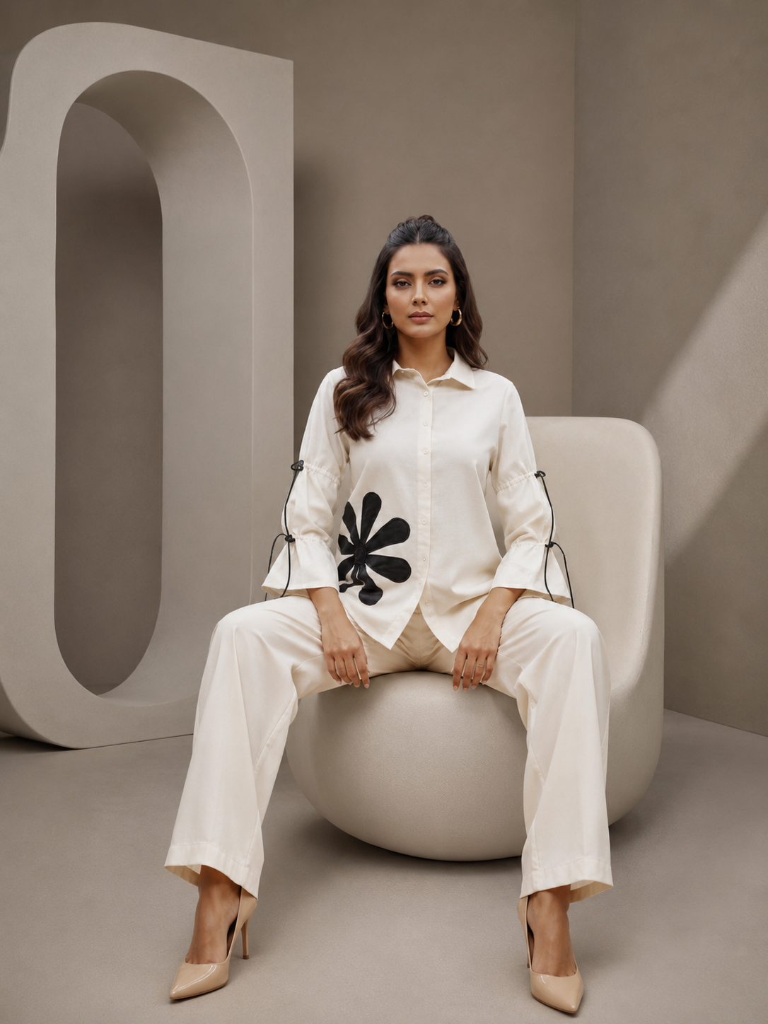 ELVIRAH Signature Bloom Cotton Shirt