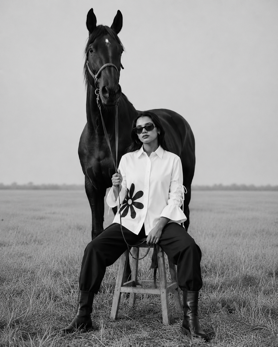 ELVIRAH Signature Bloom Cotton Shirt