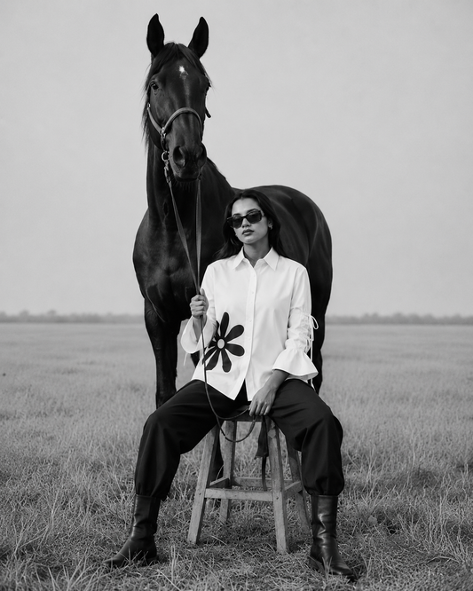 ELVIRAH Signature Bloom Cotton Shirt