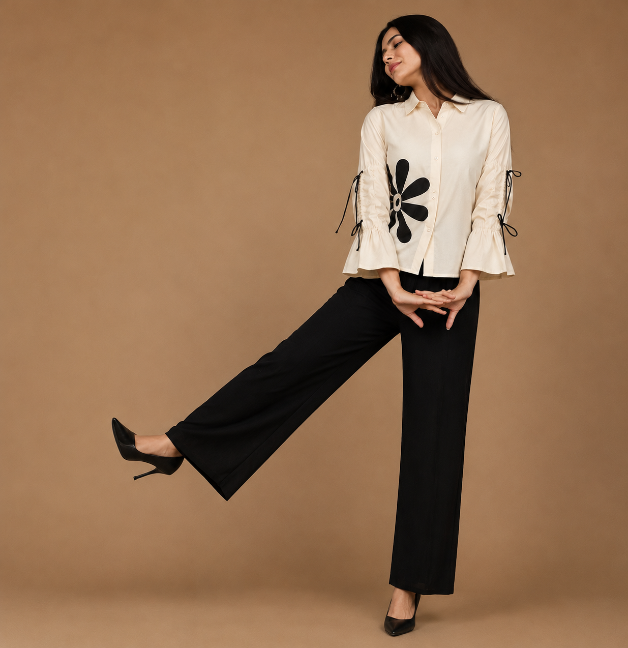 ELVIRAH Signature Bloom Cotton Shirt