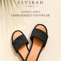 Midnight Bloom Embroidered Slides