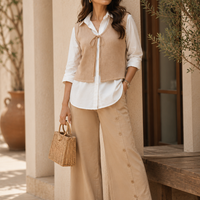 ELVIRAH Sandstone Muse Layered Top