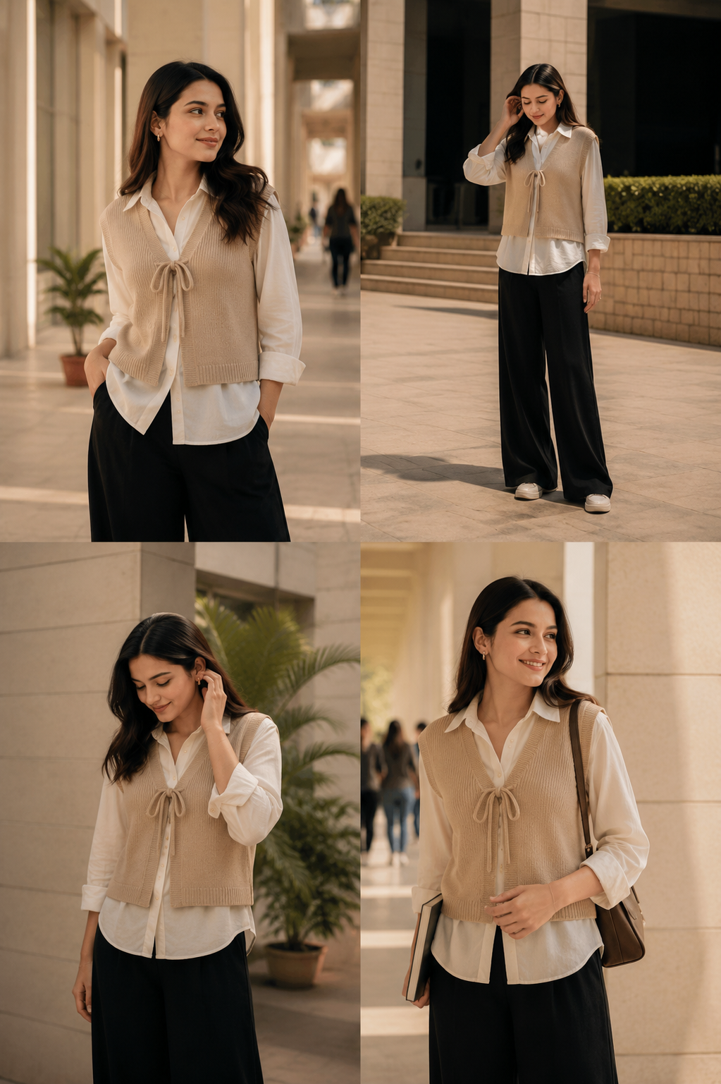ELVIRAH Sandstone Muse Layered Top